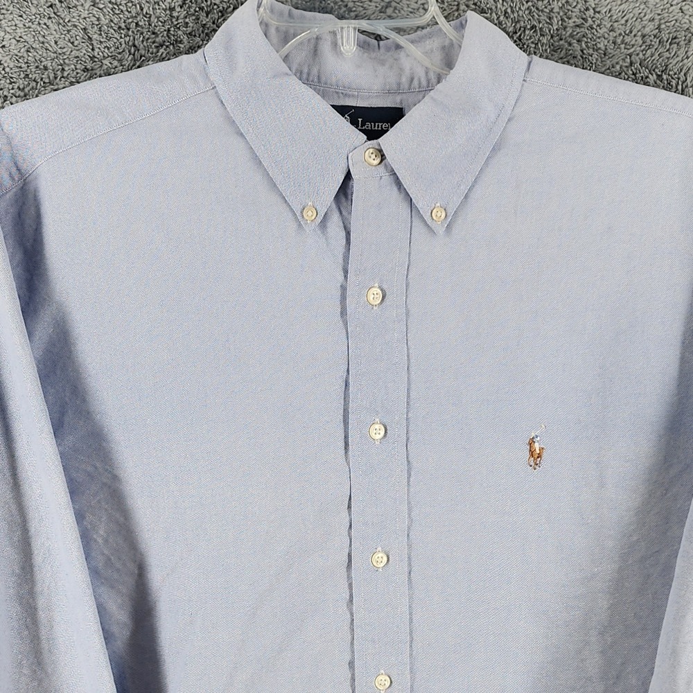 Ralph Lauren Shirt Mens 18-35 2XL Blue Oxford Yarmouth Big & Tall 90s Vintage